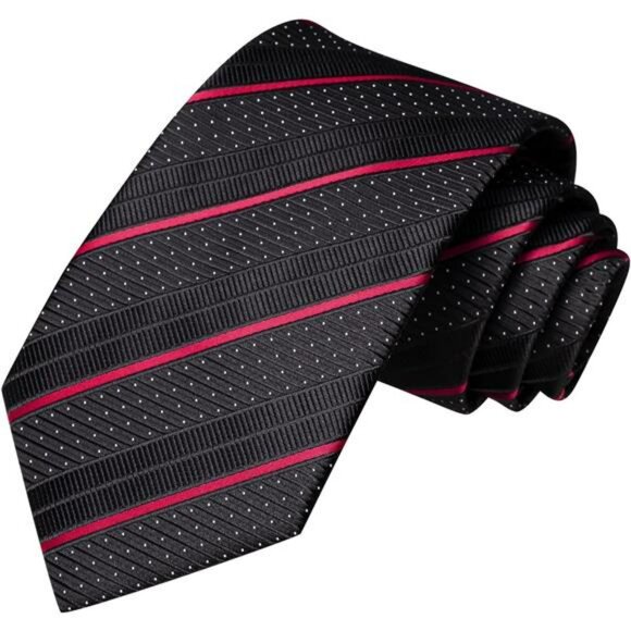 Mens paisley striped tie set with pocket square cufflinks formal wedding - Picture 5 of 7